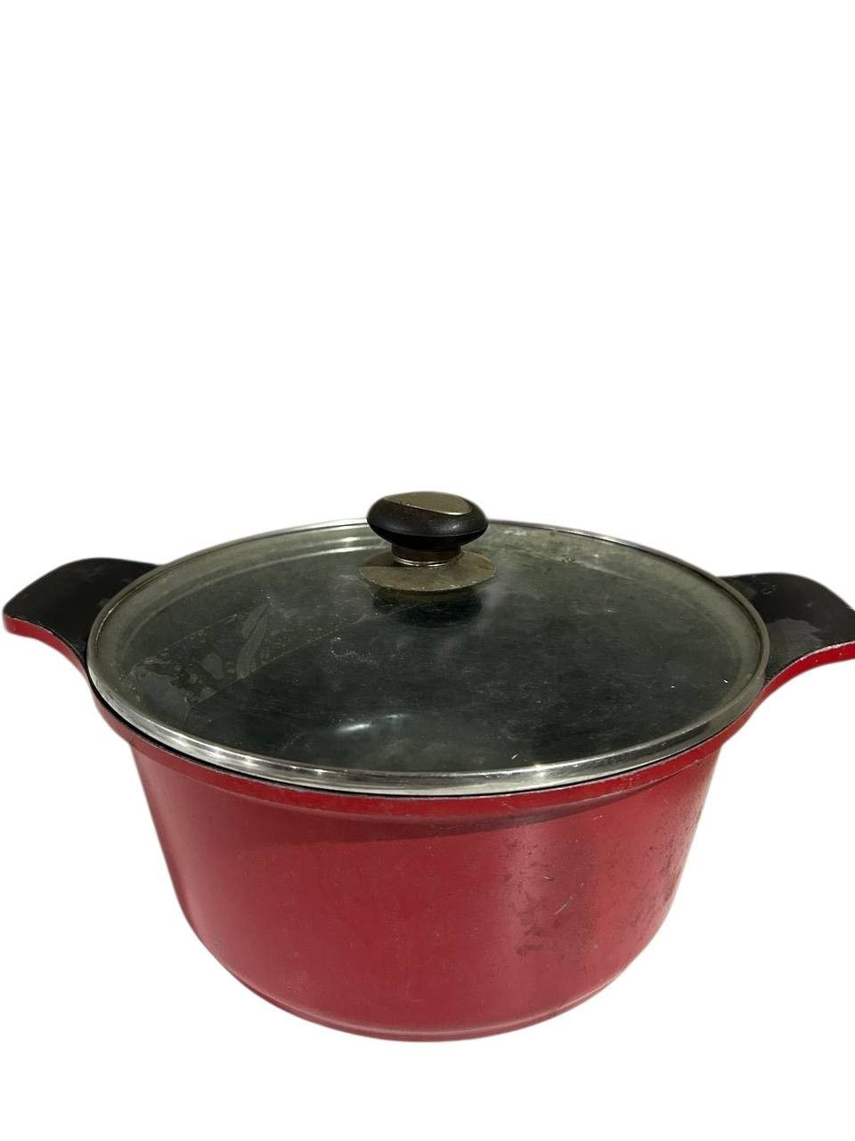 Red Non-Stick Dutch Oven / Stock Pot with Tempered Glass Lid